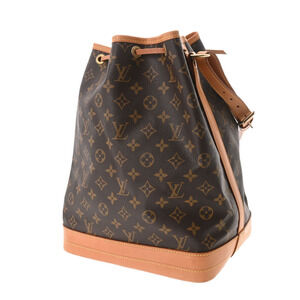 Louis Vuitton Monogram Shoulder Noe Canvas Brown Bag